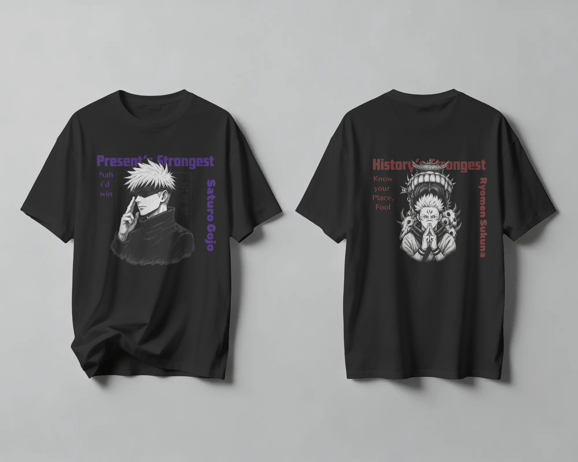 Gojo x Sukuna Front & Back Premium Unisex Oversized Tee