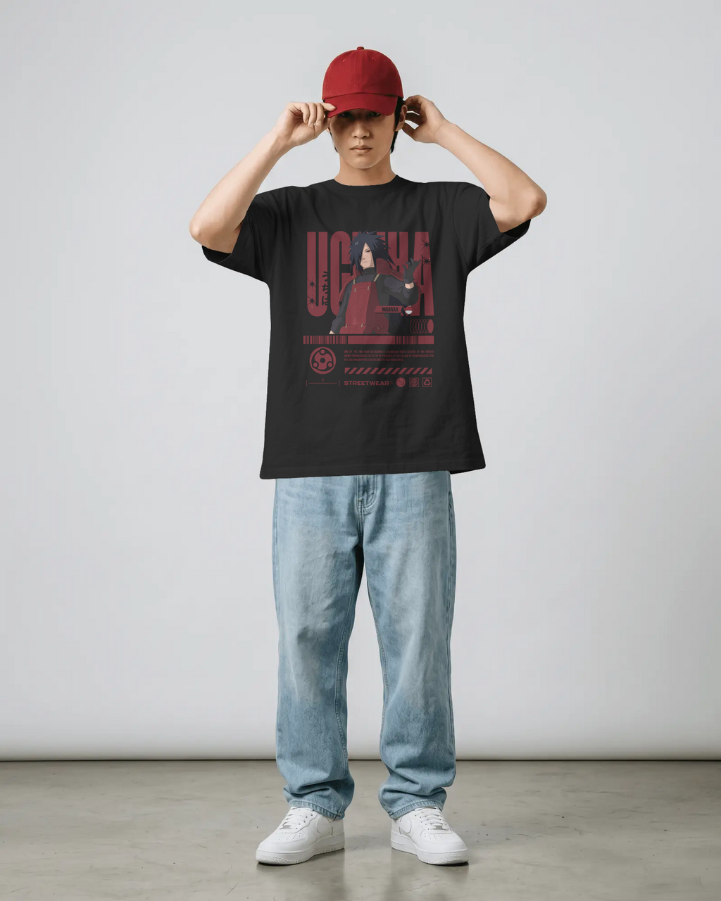 Madara Uchiha Streetwear Unisex Oversized Tee – 240 GSM Premium Cotton | Kaizen