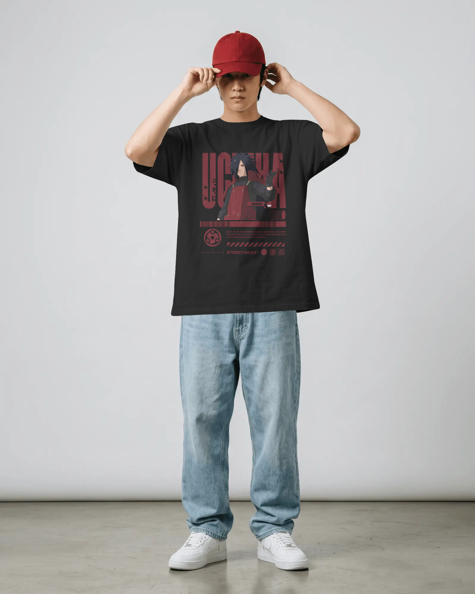Madara Uchiha Streetwear Unisex Oversized Tee – 240 GSM Premium Cotton | Kaizen