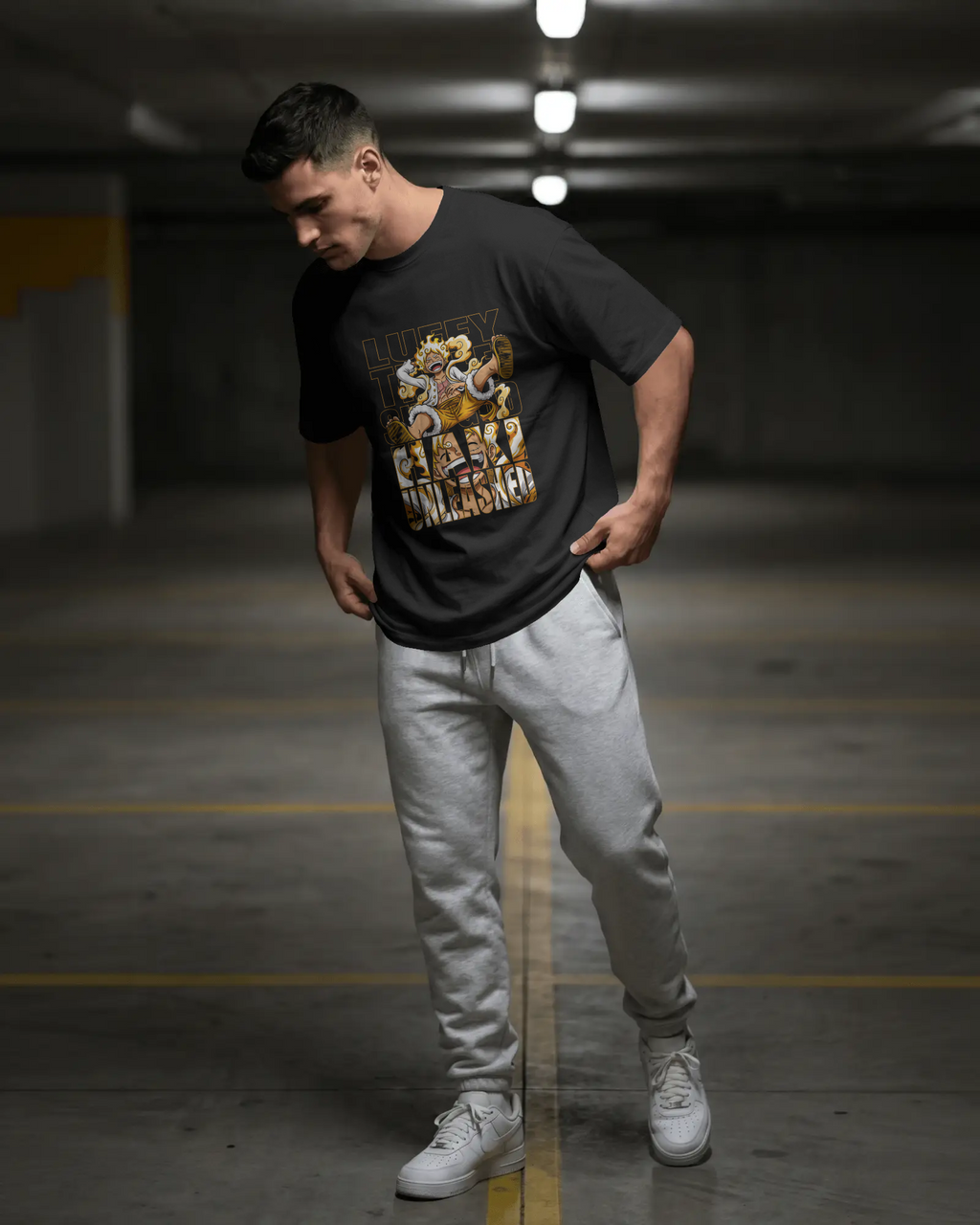 Luffy Gear 5 Unleashed Unisex Oversized Tee – 240 GSM Premium Cotton | Kaizen