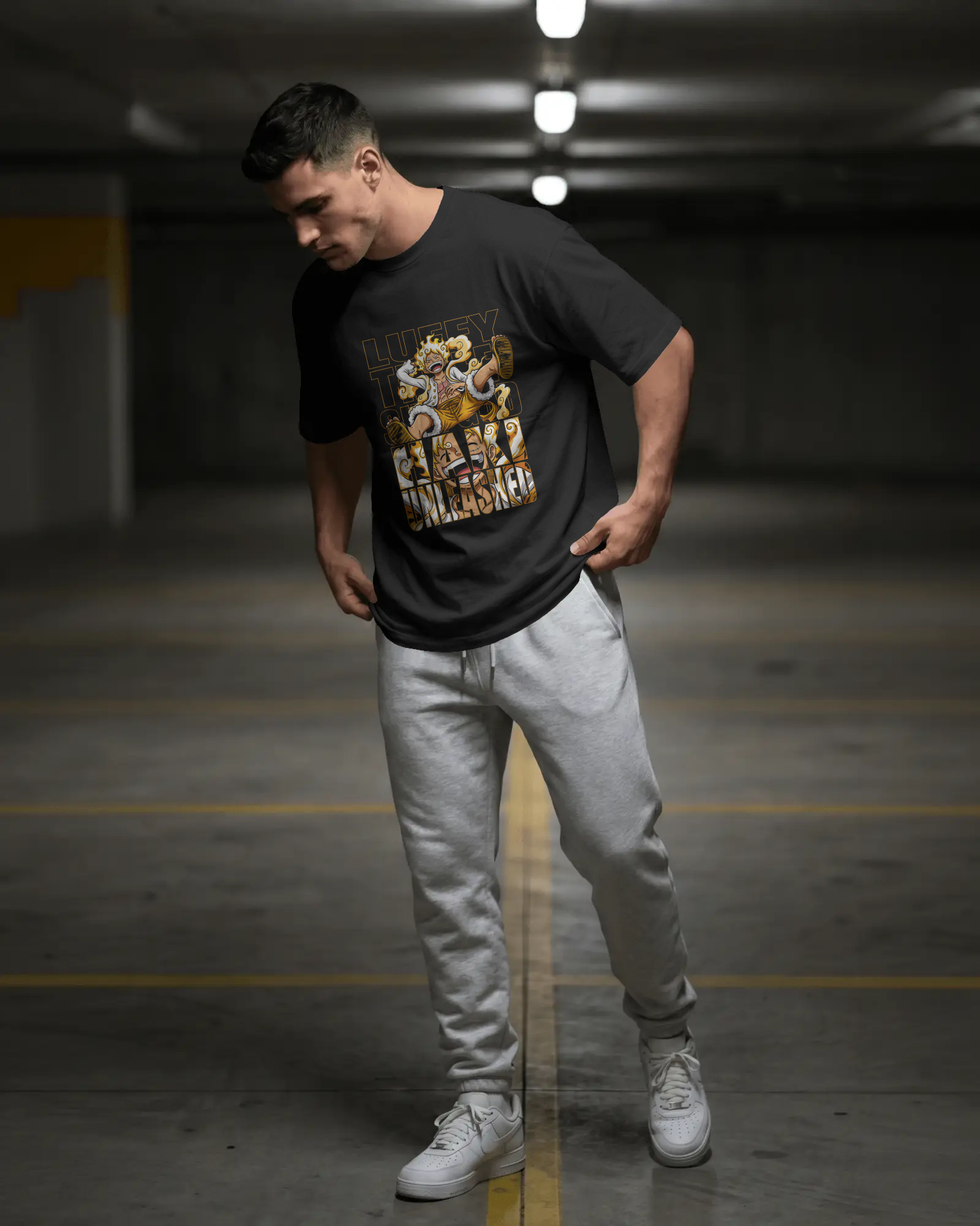 Luffy Gear 5 Unleashed Unisex Oversized Tee – 240 GSM Premium Cotton | Kaizen