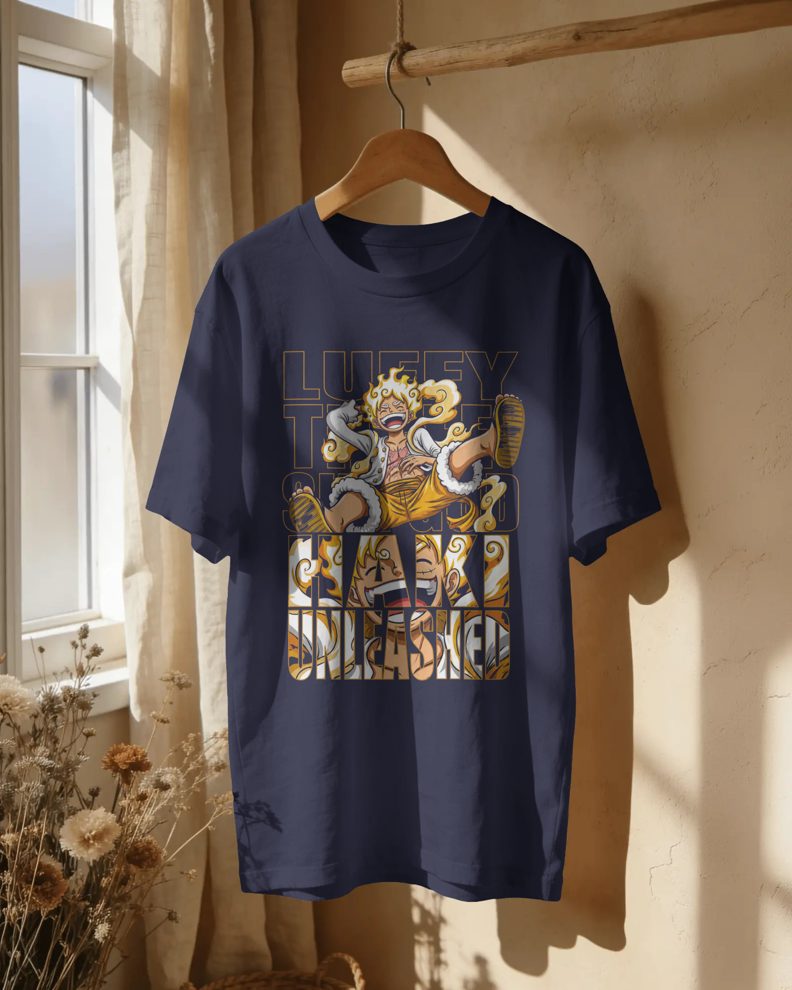 Luffy Gear 5 Unleashed Unisex Oversized Tee – 240 GSM Premium Cotton | Kaizen