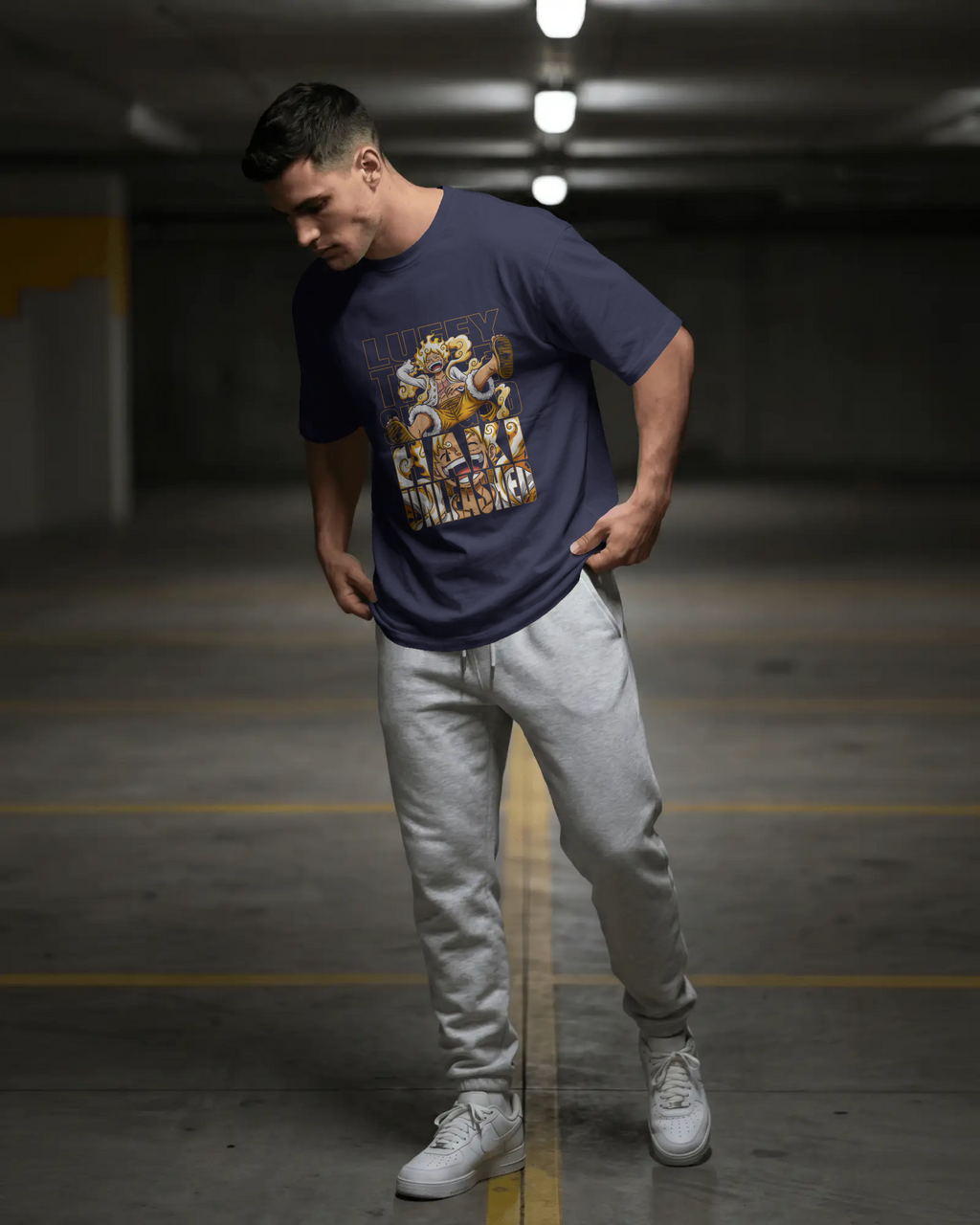 Luffy Gear 5 Unleashed Unisex Oversized Tee – 240 GSM Premium Cotton | Kaizen
