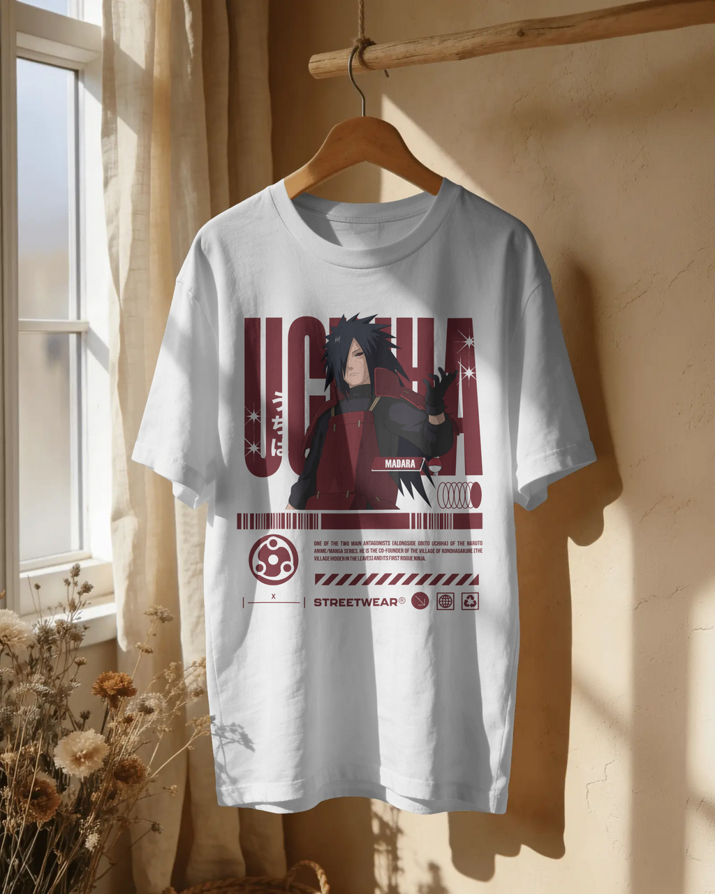 Madara Uchiha Streetwear Unisex Oversized Tee – 240 GSM Premium Cotton | Kaizen