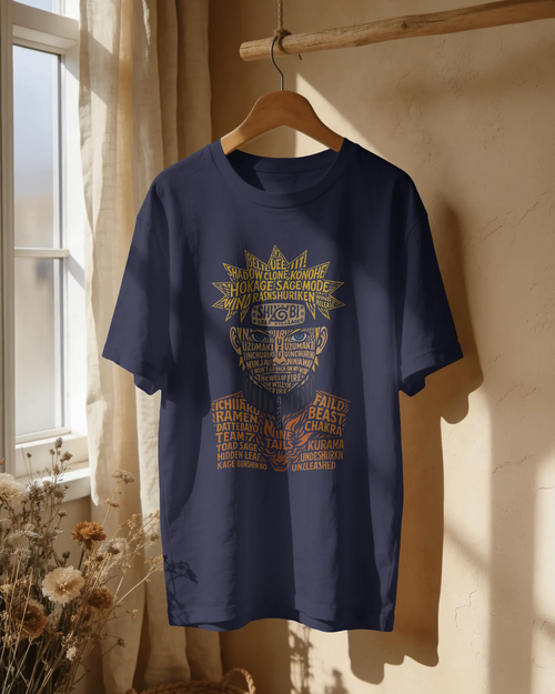 Naruto Typography Art Unisex Oversized Tee – 240 GSM Premium Cotton | Kaizen
