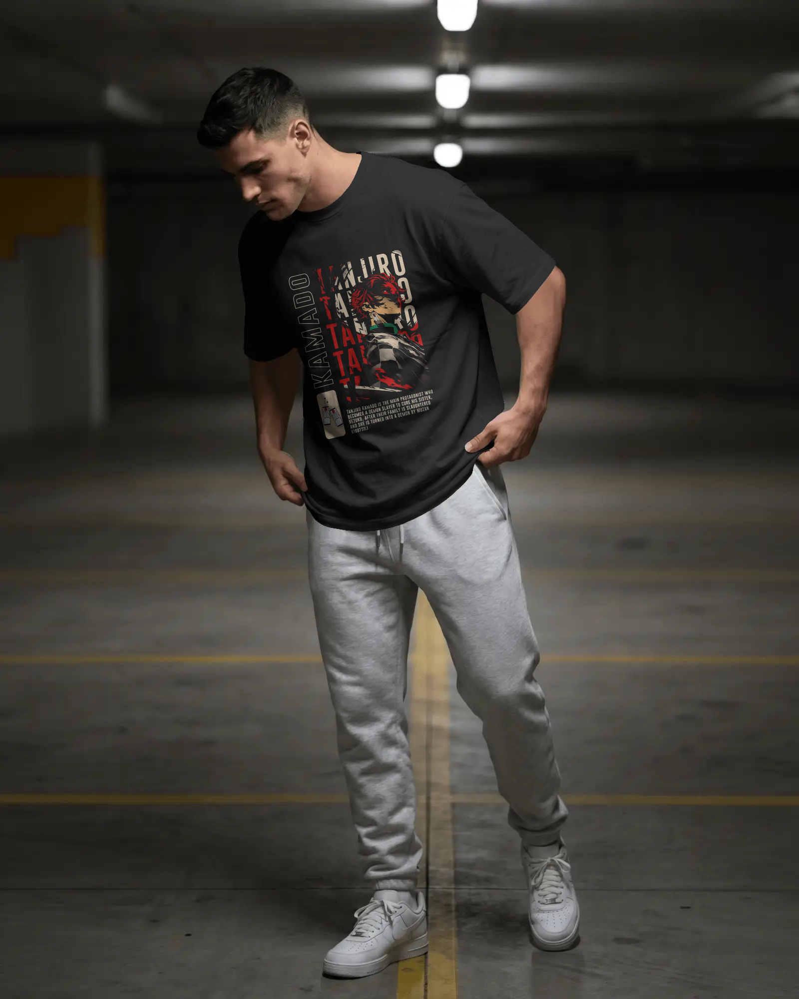 Tanjiro Kamado Streetwear Unisex Oversized Tee – 240 GSM Premium Cotton | Kaizen