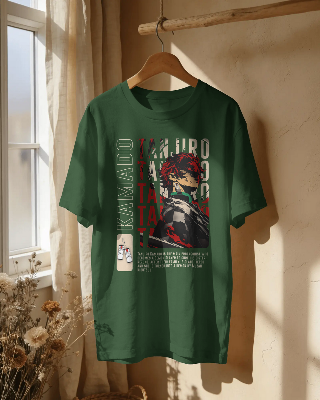 Tanjiro Kamado Streetwear Unisex Oversized Tee – 240 GSM Premium Cotton | Kaizen