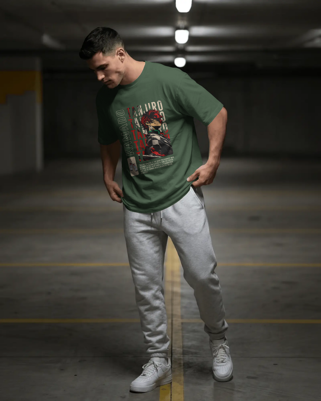 Tanjiro Kamado Streetwear Unisex Oversized Tee – 240 GSM Premium Cotton | Kaizen