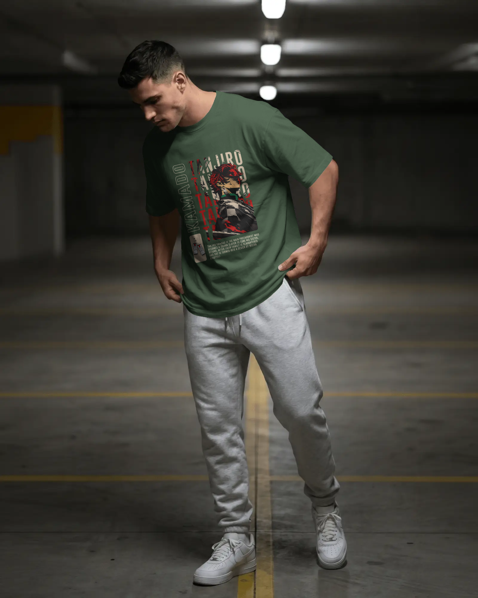 Tanjiro Kamado Streetwear Unisex Oversized Tee – 240 GSM Premium Cotton | Kaizen