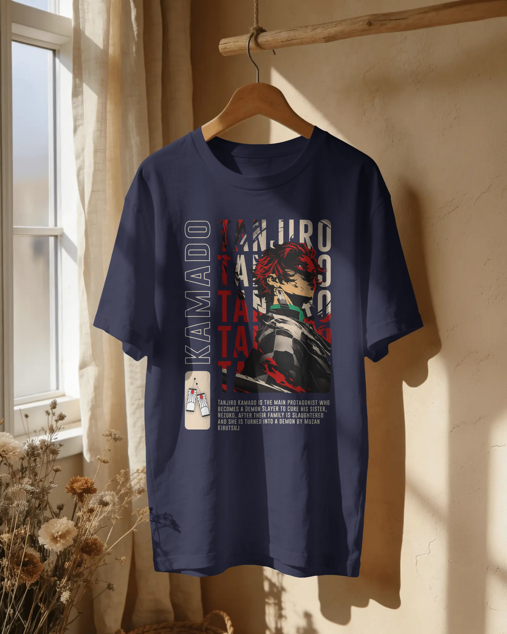 Tanjiro Kamado Streetwear Unisex Oversized Tee – 240 GSM Premium Cotton | Kaizen