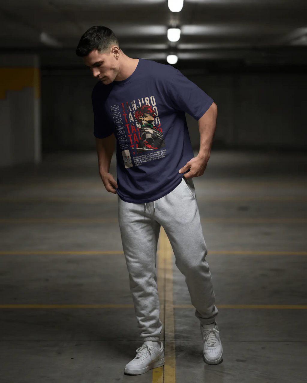 Tanjiro Kamado Streetwear Unisex Oversized Tee – 240 GSM Premium Cotton | Kaizen