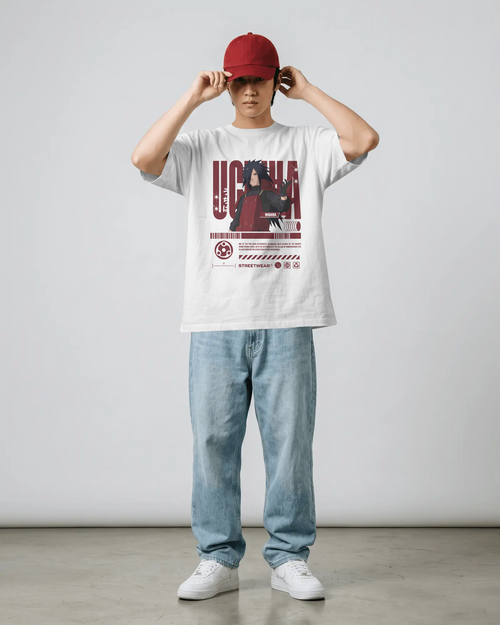 Madara Uchiha Streetwear Unisex Oversized Tee – 240 GSM Premium Cotton | Kaizen